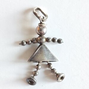 Sterling silver little girl charm pendant .925 daughter mom